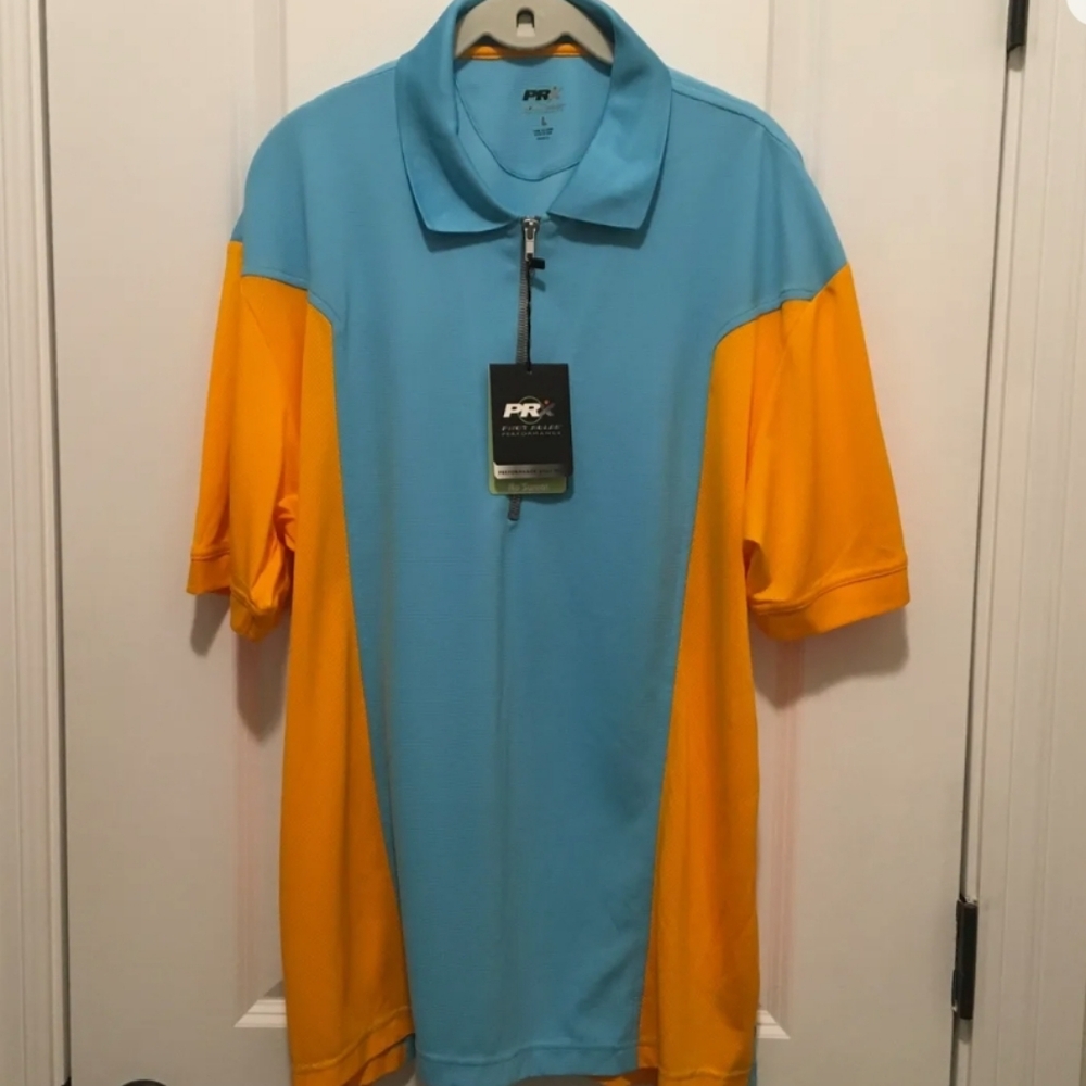 PRX Pivot Rules Performance Golf No Sweat 1/4th Zip Short Sleeve Polo Top Shirt